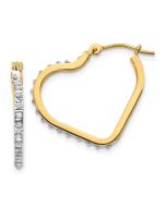 Celestine 14k Diamond Fascination Heart Hoop Earrings