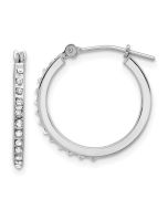 Aurum 14K White Gold Diamond Fascination Polished Hoop Earrings
