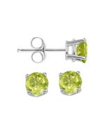 14k White Gold .50ct Peridot Stud Earrings