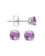 14k White Gold .50ct Pink Sapphire Stud Earrings