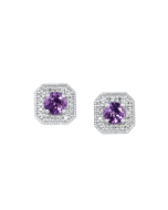 White Gold Diamond Amethyst Earrings .50tgw .10ctw