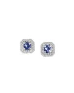 10k White Gold .85ctw Alexandrite and Diamond Stud Earrings