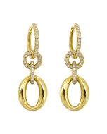 Aurelia Links 14K Yellow Gold Diamond Oval Drop Earrings