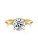 Aldon - 14K Yellow Gold Round Halo Diamond Semi-Mount Ring