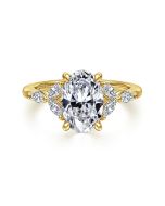 Adella - 14K Yellow Gold Oval Diamond Semi-Mount Ring