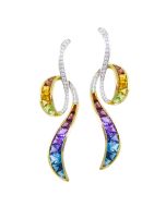 14k Yellow Gold Bellarri Rainbow Gemstone Earrings