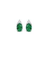 10k White Gold Emerald Earrings