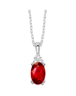 White Gold Diamond and Ruby Pendant .50tgw .02ctw