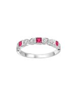 Lily 14K White Gold Ruby & Diamond Ring