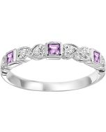 Luna 14K White Gold Diamond Pink Sapphire Ring