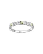 Leena 14K White Gold Diamond Peridot Ring