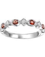 Leslie 10k White Gold Diamond Garnet Ring