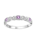 Lillith 10k White Gold Diamond Alexandrite Ring