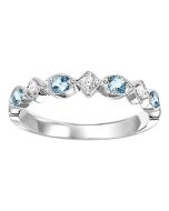 Lucy 14K White Gold Diamond Aquamarine Ring