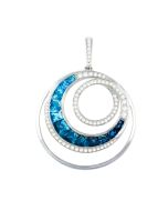 14kt White Gold Bellarri Diamond and Blue Topaz Crescent