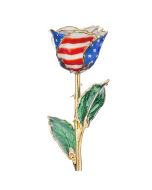 Patriotic 24k Gold Dipped Rose Front View