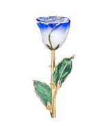Sapphire and Ghost White 24k Gold Dipped Rose