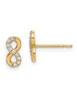 Pip Boo 14k Madi K Infinity Symbol CZ Stud Earrings
