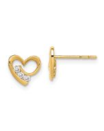 Buddy 14k Madi K CZ Heart Post Earrings