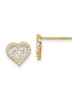 Dreamy 14k Madi K CZ Heart Post Earrings