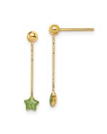 Merry Pie 14k Madi K Enameled Star Chain Dangle Post Earrings