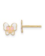 Kitten Bear 14k Madi K Enamel Butterfly Post Earrings