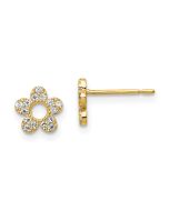 Marshmallow 14k Madi K CZ Flower Post Earrings