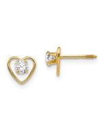Sweetpea Nook 14k Madi K 3mm Genuine White Topaz Birthstone Heart Earrings