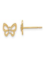 Pip Song 14k Madi K Butterfly CZ Stud Earrings