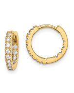 Luna Shine 14k Madi K CZ Hinged Hoop Earrings
