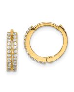 Pumpkin 14k Madi K CZ Hinged Hoop Earrings