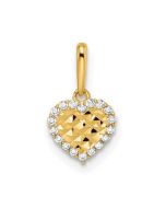Toffee 14k Madi K CZ Diamond Cut Heart Pendant