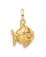 Sunny Cloud 14k Madi K Polished 3-D Fish Pendant