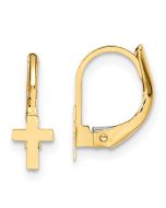 Turtle Buddy 14K Madi K Polished Cross Leverback Earrings