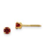 Marshmallow Boo 14k Madi K 3mm Garnet Earrings