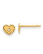 Pip Glow 14K Madi K Polished & Brushed CZ Heart Post Earrings