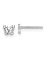 Sunbeam Drift 14K White Gold Madi K Butterfly Post Earrings