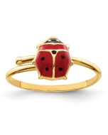 Duckling Pie 14k Polished Enameled Madi K Ladybug Adjustable Ring
