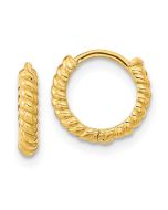Sunny 14K Madi K Polished Textured Hoop Earrings