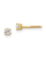 Peanut 14k Madi K 3mm white zircon Earrings