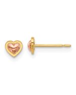 Zippy Buddy 14k Madi K Two-Tone Polished Heart Post Earrings