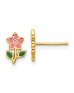 Giggles Bug 14k Madi K Polished Enameled Flower Post Earrings