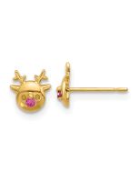Twinkle 14k Madi K Polished CZ Reindeer Post Earrings