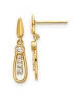 Sunny 14k Madi K Polished CZ Fancy Post Dangle Earrings