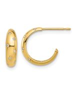 Giggles 14k Madi K Polished CZ Post Hoop Earrings