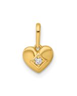 Glow Tiny Turtle 14k Madi K Polished CZ Heart Childrens Charm / Pendant