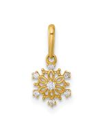 Tiny Bean Gentle Star 14k Madi K Polished CZ Snowflake Childrens Charm / Pendant
