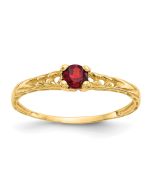 Bunny Pie 14k Madi K 3mm Garnet Birthstone Baby Ring