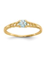 Turtle Boo 14k Madi K 3mm Aquamarine Birthstone Baby Ring