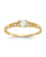 Sunny Bug 14k Madi K 3mm White Topaz Birthstone Baby Ring